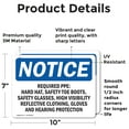 thumbnail image 2 of (2 Pack) Required PPE Hard Hat Safety Toe Boots OSHA Notice Sign, 2 of 7