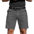 thumbnail image 2 of Domuza Men's Classic-Fit Chino Short Summer Stretch Waist Cotton Twill Casual Dress Shorts with Pockets Dark Gray XL, 2 of 4