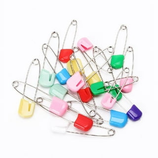 24 Pc Baby Diaper Pins Safety Pin Lock Cloth Changing Locking Clip Multi  Colors 