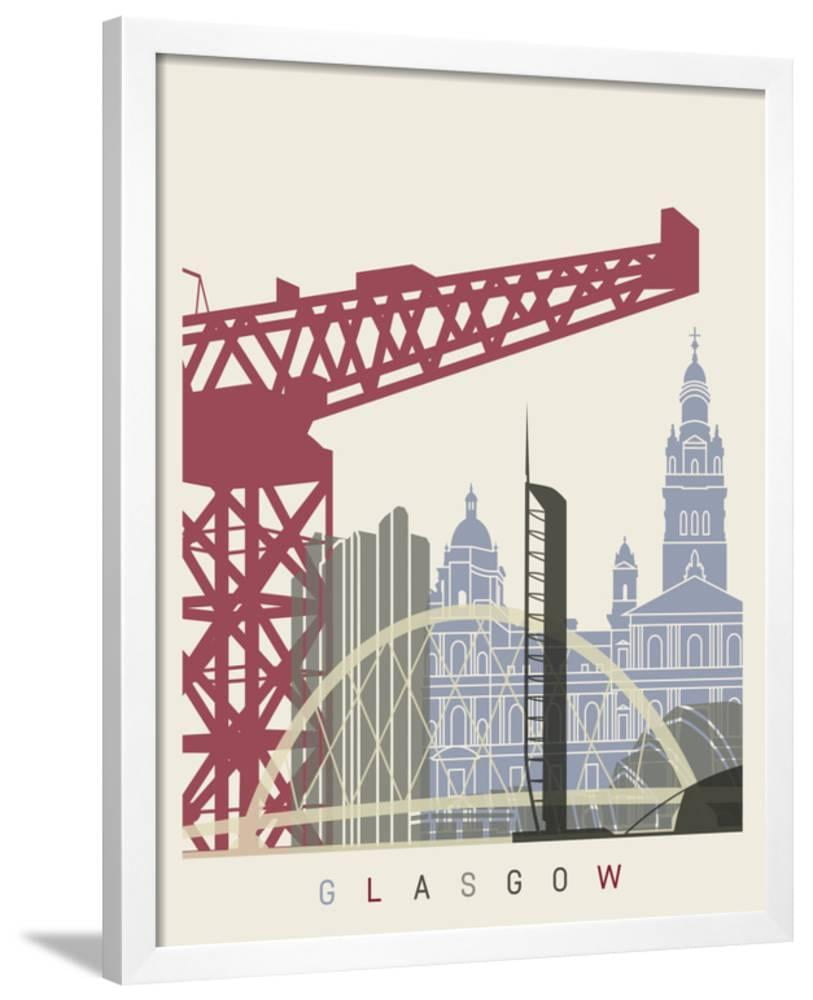 Glasgow Skyline Poster, Framed Art Print Wall Art by paulrommer Sold by
