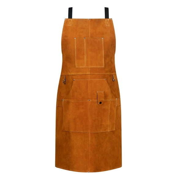 Just In Trend Flame/Heat Resistant Heavy Duty Genuine Cowhide Leather Welding Work Apron/Bib