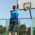 thumbnail image 5 of Naloa Ice Blue Fire Wolf Basketball Jersey Reversible Men's Mesh Athletic Sports Shirts Training Practice S-4XLLarge, 5 of 6