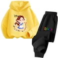 thumbnail image 4 of Conjunto de sudadera con capucha con estampado de Disney Belle para niñas de 3 a 14 años, sudadera informal de calle kawaii para niños, traje de camión para niños, 4 of 5