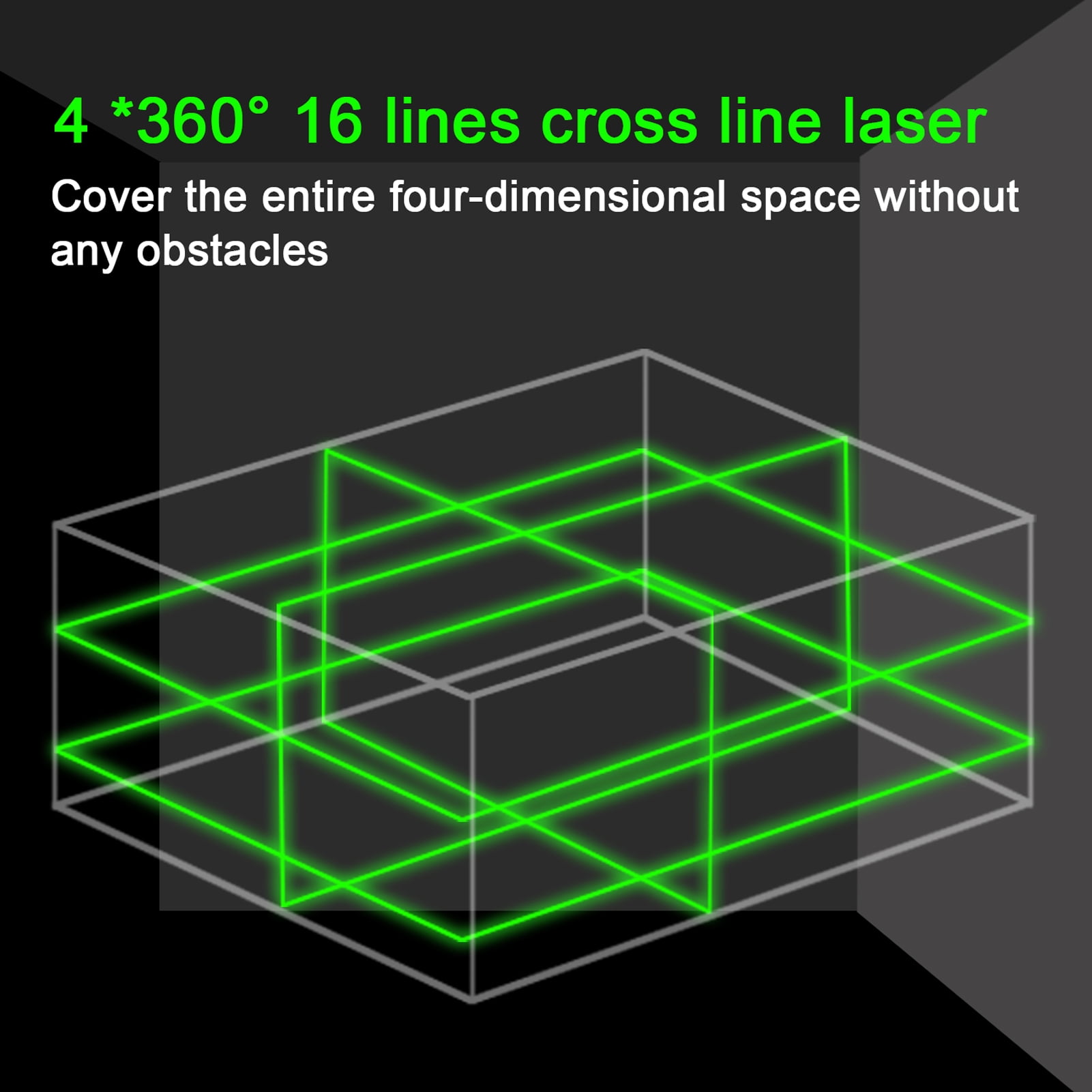 WMWZM 16-Line Green Laser Level with Remote, 4x360 °   Self-Leveling Tool for Construction, Tiling, Ceiling, Indoor/Outdoor Use
