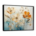thumbnail image 2 of Designart "Teal Orange botanic particles II" Abstract Botanicals Floater Framed Canvas Wall Art, 2 of 7