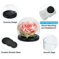thumbnail image 3 of Uxcell 4.9" Clear Cloche Glass Dome Glass Bell Jar Globe Display Case with Black Wooden Base, 3 of 6
