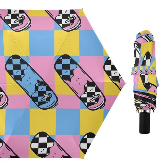 Skate Compact Sun Umbrella Windproof Travel Umbrellas for Rain Strong Portable UV Protection