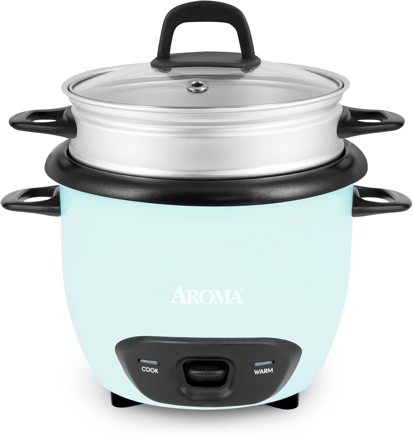 Restored AROMA® 6-Cup (Cooked) / 1.5Qt. Rice & Grain Cooker (ARC-743-1NGBL), Light Blue Refurbished