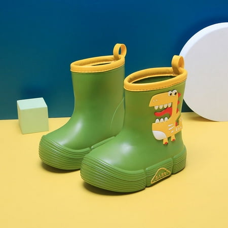 

JIAGEYA Boys Girls EVA Rain Boots Cartoon Dinosaur Pig Design Waterproof Soft Sole Anti Slip High Top Shoes For Rainy Weather