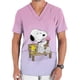thumbnail image 3 of Uniforme de enfermera con estampado de dibujos animados de Snoopy, cuello en V, bolsillo, ropa de trabajo neutra, monos, uniformes médicos, clínica, 3 of 5