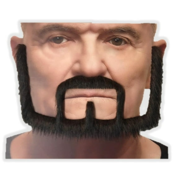 Brown Mustache & Beard Set 3M Self Adhesive Facial Hair Mens Medieval King