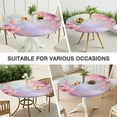 thumbnail image 7 of Delicate Floral Watercolor Pattern Round Fitted Tablecloth with Elastic Edge,Dining Table Cover Waterproof,Outdoor Round Tablecloth for Camping,Dining,Indoor and Outdoor, 7 of 7