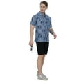 thumbnail image 6 of LA LEELA Men's Hawaiian Shirts Short Sleeve Button Down Shirt Men's Summer Shirts Linen Effect Casual Beach Holiday Hawaii Island Shirts for Men L Landscape, Blue, 6 of 6