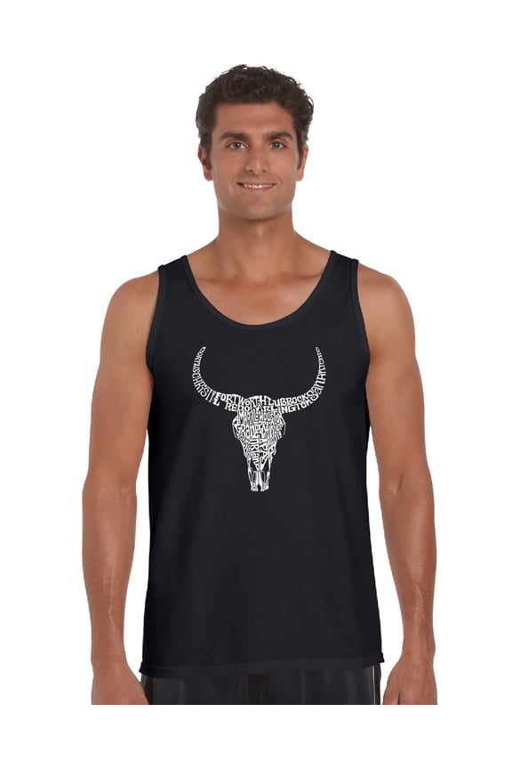 Men's Word Art Tank Top - Texas Skull