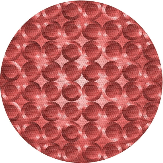 Ahgly Company Indoor Round Patterned Love Red Area Rugs, 7' Round