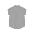 thumbnail image 5 of HongQid Women's Casual Roll Up Short Sleeve Button Down Shirts Cotton Blouses V Neck Casual Tunics Solid Color Tshirt with Two Pockets, 5 of 7