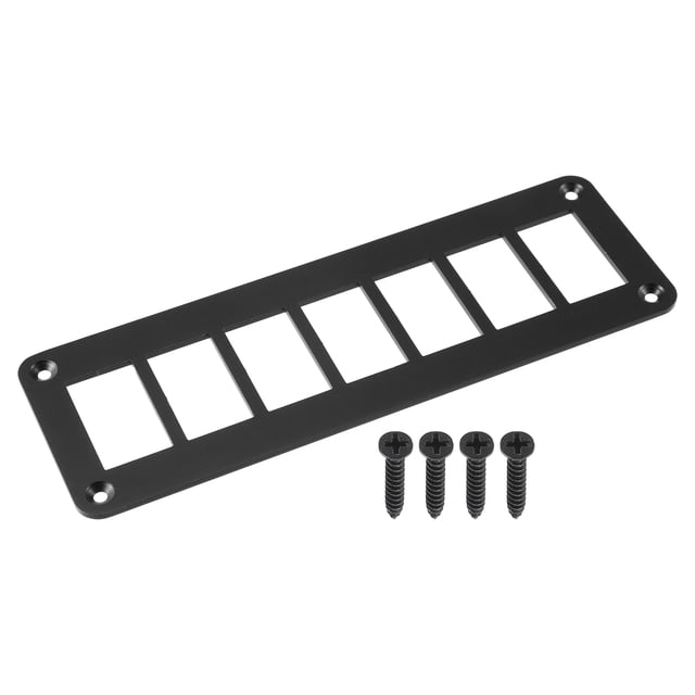 1 Juego de soporte de carcasa de Panel de interruptor basculante Universal de 7 vías interruptor basculante de coche Panel de aluminio negro de aluminio