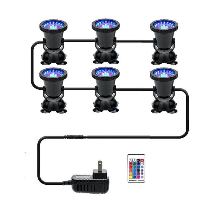 GZKANFUL Pond Lights LED Underwater RGB Color Changing Spotlight Dimmable IP68 Waterproof Submersible Fountain Lights Outdoor Lan