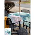 thumbnail image 5 of Outdoor Tablecloth with Umbrella Hole for Patio/Picnic/Party/Camping, Teal Sea Turtle Waterproof Table Cloth Square Cover Washable, Summer Coastal Coral Ocean (60"x 60"), 5 of 8