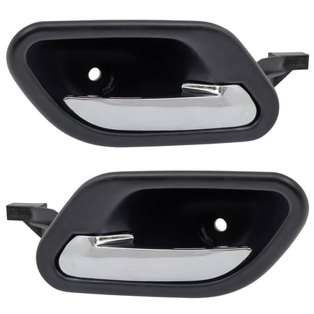 Brock Pair Set Inside Interior Door Handles Chrome Lever w/ Black Housing fits Front or Rear 97-03 BMW 5 Series E39 95-98 7 Series E38 repairs 51218226049 51218226050 BM1352101 BM1353101 83018 83027