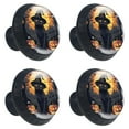 thumbnail image 2 of 4 Pcs Halloween Black Cat Knobs for Kitchen Cabinet Cupboard Dresser Bookcase Drawer Pulls Handles Round Home Decor, 2 of 8