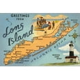 thumbnail image 2 of Art.com Greetings from Long Island, New York, Map Stretched Canvas Print Wall Art, 36" x 24", 2 of 4