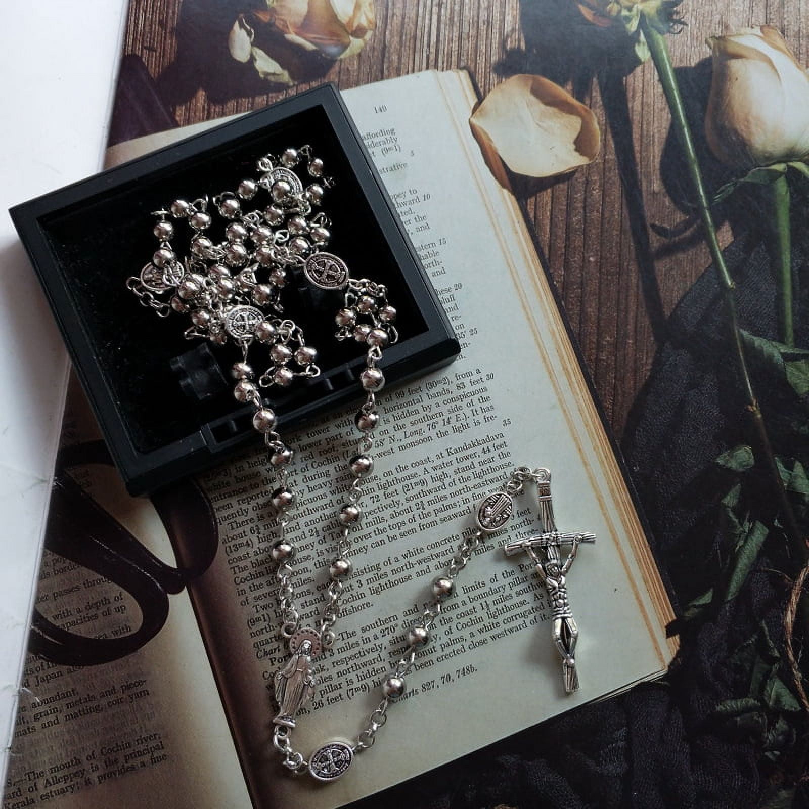 Stainless Steel Rosary Necklace Beaded Rosary Necklace Catholic