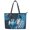 Blue Tribal Crest Print, variant on POLERO Graffiti Abstract Colors Large Capacity Tote Bag, PU Leather Handbag Casual Saddle Handbag for Work Everyday