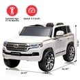thumbnail image 2 of 12V 2-Seater Ride On Car, Licensed Toyota Land Cruiser Electric Car, Battery Powered Electric Vehicle with Remote Control/Double Doors/Music/Lights/Safety Belt, 2 of 8
