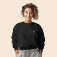 thumbnail image 4 of Dalix Heart Embroidered Fleece Relaxed Boxy Fit Long Sleeve Crewneck Sweatshirt Womens in Black 2XL XX-Large, 4 of 5