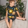thumbnail image 4 of KLL Ensemble de Pyjama à Manches Courtes Imprimé Planète Spatiale pour Enfants, Ensemble de Pyjama Doux pour Garçons et Filles-3TG, 4 of 6