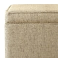 thumbnail image 2 of Rectangular Fabric Upholstered Wooden Ottoman with Lift Top Storage in Brown, 2 of 5