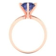 thumbnail image 4 of Solitaire Engagement Ring for Women - 2.5ct Simulated Tanzanite in 18K Rose Gold Promise Ring, 4 of 6