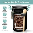 thumbnail image 2 of Black Ceramic Kitchen Airtight Canisters Set for Countertop with Wooden Spoons and Reusable Chalk Marker and Labels for Sugar, Coffee, Flour, Tea, 2 of 6