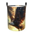 thumbnail image 6 of Lsque Golden Sky Bald Eagle pattern Laundry Hamper Basket, Tall Woven Rope Hamper Basket for Clothes, Lightweight Storage Basket, Collapsible Waterproof-Small, 6 of 8