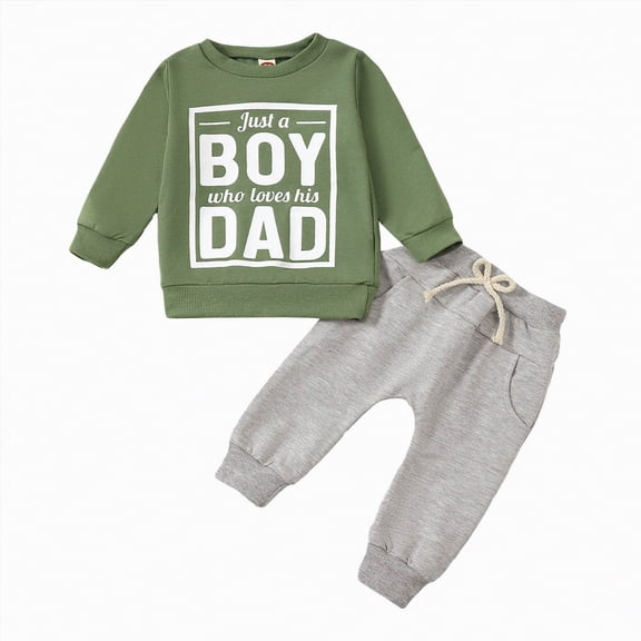 Baby Clothes Boy Toddler Fall Winter Solid Color Long Sleeve Drawstring Pants 1T 2T 3T 4T 5T Everyday Outfit Set 2Pcs