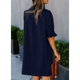 thumbnail image 3 of Summer Dresses for Women 2024 V Neck Ruffle Short Sleeve Shift Dress, 3 of 6