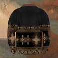 thumbnail image 5 of Men's Retro Casual Ethnic Print Zip Up Sweatshirt, Long Sleeve Fleece Jacket, Vintage Streetwear for Christmas, Fall Winter Season, Unique Style and Travel,Black,M, 5 of 5
