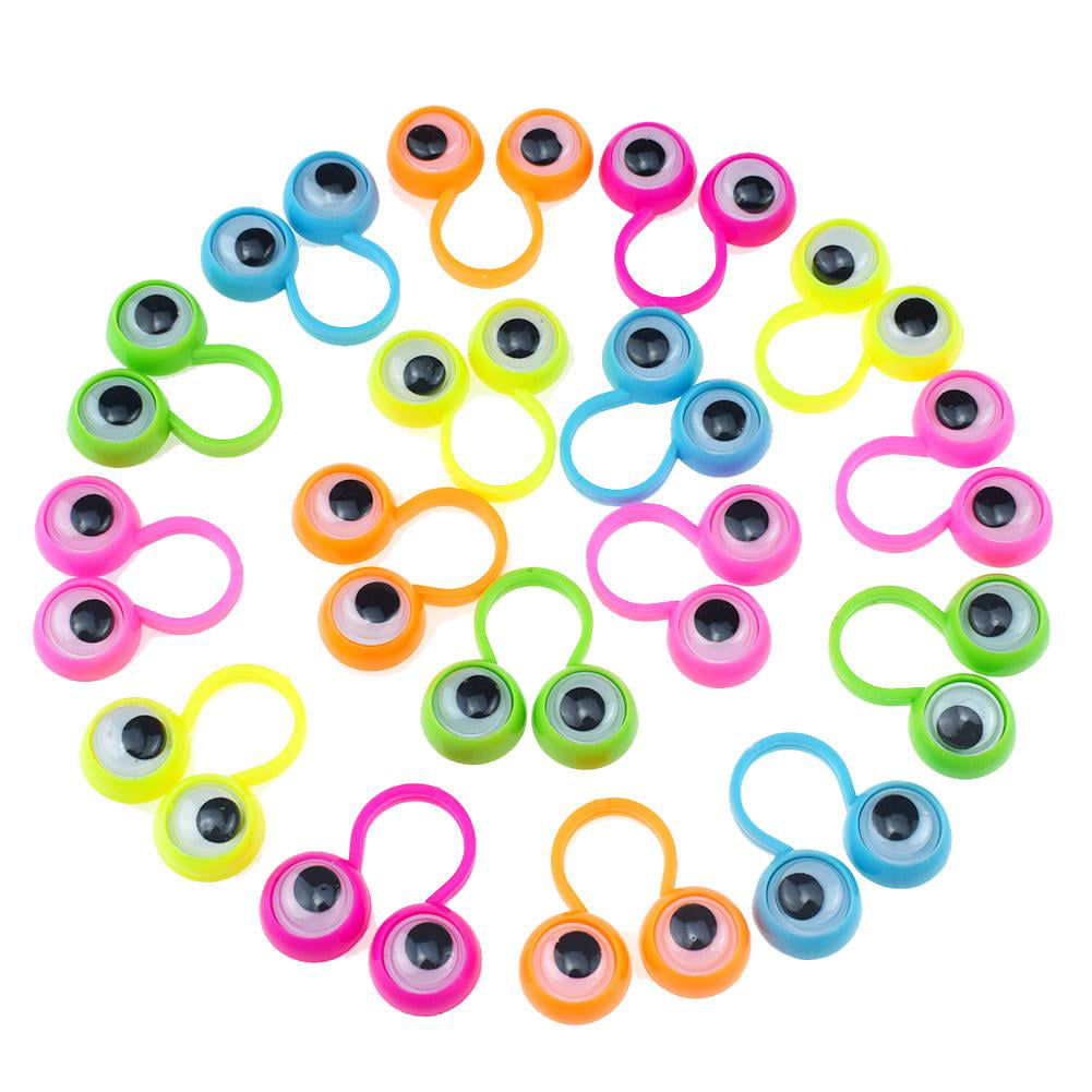 Funny Eye Finger Puppets Plastic Rings with Wiggle Eyes Tricky Capsule Toy P⑤ 