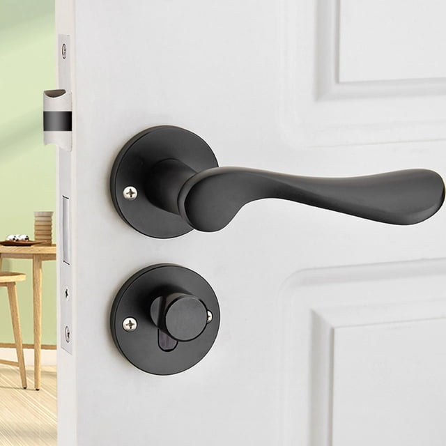 Cerradura de puerta espacio de aluminio Juego de cerradura de puerta Manija de puerta con cerradura con llave Accesorio de hardware palanca para puerta interior ANGGREK Otros