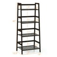 thumbnail image 3 of Costway 4-Tier Bamboo Ladder Shelf Plant Display Stand Rack Bookshelf Dark Brown, 3 of 10