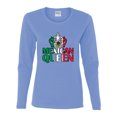 thumbnail image 2 of Wild Bobby Mexican Queen Latin Pride Women Graphic Long Sleeve Tee, Light Blue, XX-Large, 2 of 5