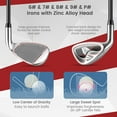 thumbnail image 6 of Gymax Women's 9 Pieces Complete Golf Club Set w/ 460cc Alloy Driver & Head Covers Red, 6 of 10