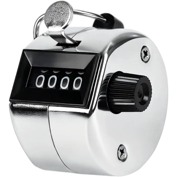 Pekkaxy Metal Handheld Tally Counter, Clicker Counter with 4 Digit Display, Hand Mechanical Counter for Counting, Golf, Baseball, Knitting, Coaching, Fishing and Laps