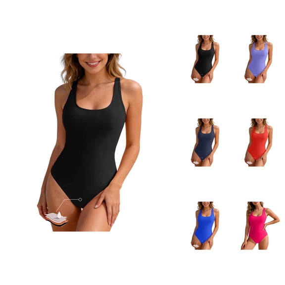One Piece Swimsuit Women Square Neck Racerback Leakproof Bathing Suit Period Swimwear