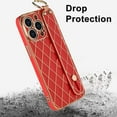 thumbnail image 3 of Compatible with iPhone 13 Pro Max Glitter Luxurly Plating Case, Street Fashion with Wrist Strap Protector Phone Cover Full-Body Bumper Electroplated Case for iPhone 13 Pro Max 6.7 Inch Red, 3 of 12
