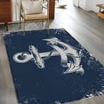 thumbnail image 2 of Navy Blue Anchor Area Rugs 4'x6', Washable Small Throw Rugs for Office Bathroom, Nautical Coastal Summer Vintage Ocean Indoor Outdoor Rug Non-Slip Low Pile Carpet Runner Reversible Floor Mats, 2 of 8