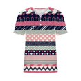 thumbnail image 4 of Fiudx Camisas de Mujer Camiseta de Manga Corta con Cuello En V y Estampado Informal para Mujer, Jersey con Botones, Camiseta de Manga Cruzada de Verano, 4 of 5