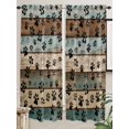thumbnail image 2 of Dog Paws Printed Living Room Curtains 72 Inches length, Vintage Teal Brown Wooden Farmhouse Window Treatment Curtain Drapes, Light Filtering Drapes for Bedroom Laundry Room, 52"x72", 2 Panels, 2 of 7