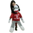 thumbnail image 5 of Big Plush Giant Valentine Sock Monkey 54" Soft Huge Stuffed Animal, Wears Removable T-shirt I LOVE YOU THIS MUCH, 5 of 6